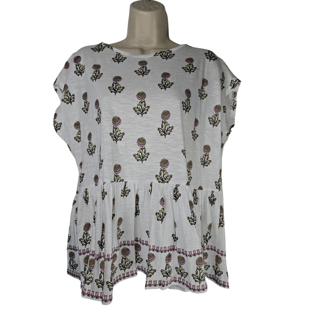 Ann Tylor Loft Sz M Floral Top Boho Fairycore‎ coquette feminine cottagecore